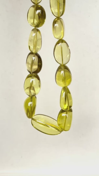 AA Natural Lemon Quartz Smooth Big Tumble Shape Clear Quality Beads