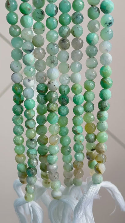 Peru Opal Micro Faceted Spherical Shape Beads