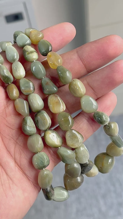 Natural Cat's Eye Chrysoberyl Smooth Tumble beads