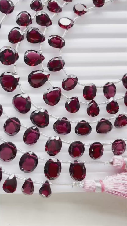 Natural Rhodolite Garnet Cut Stone Beads