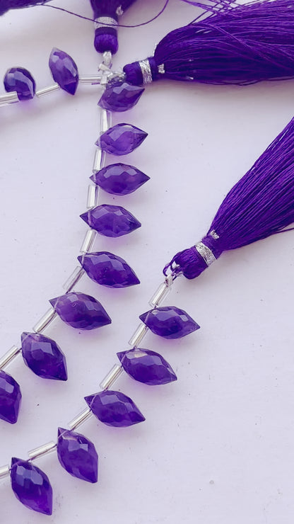 Amethyst Faceted Olive shape Drops