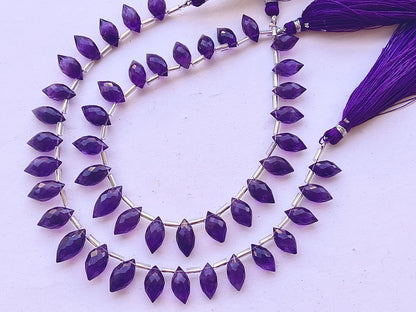 Amethyst Rice Shape Faceted Drops, 23 Pieces | 6x11mm to 7x14mm - Beadsforyourjewelry